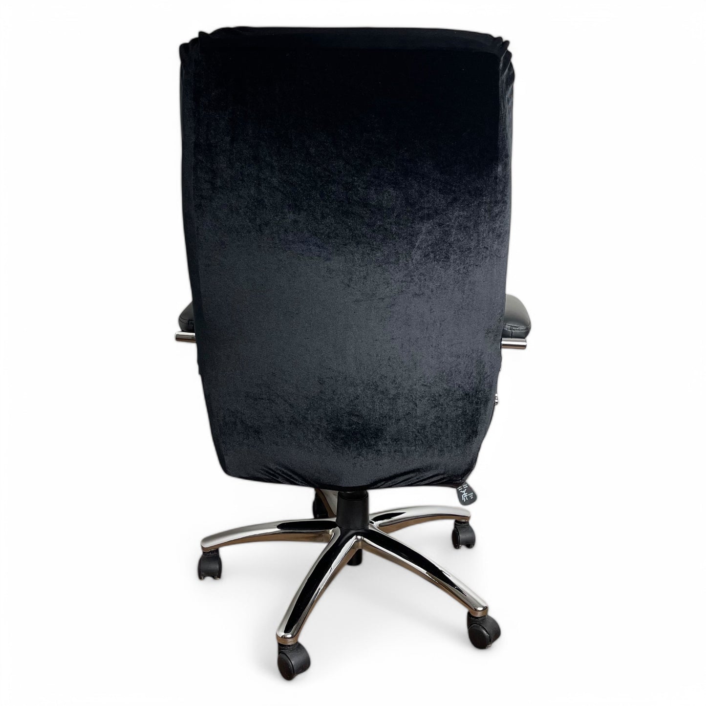 Elastic office chair cover - velvet, black