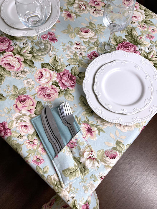 Teflon-Baumwolltischdecke mit Muster – Goldene Pfingstrosen