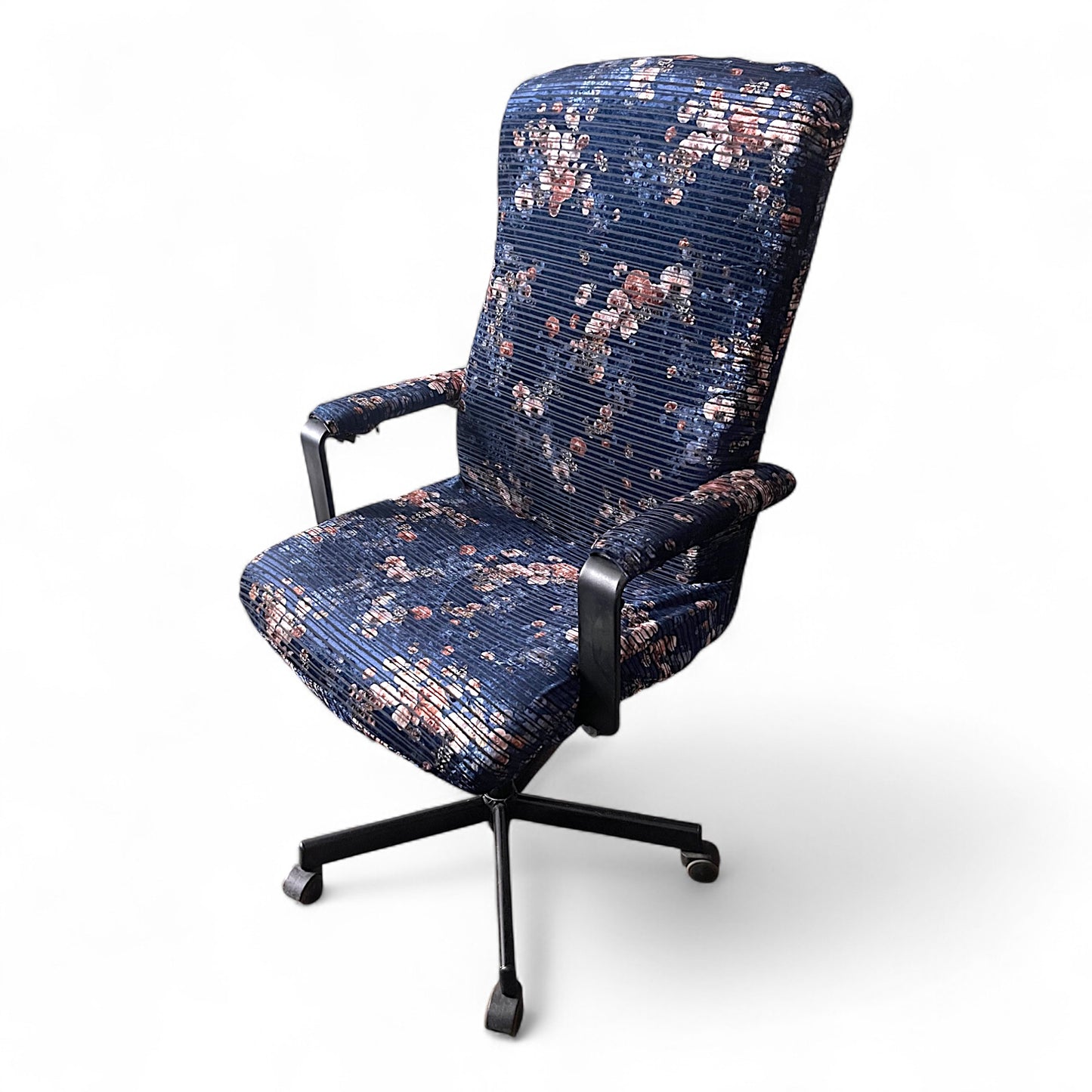 Elastický potah na kancelářskou židli – sametový, modrý