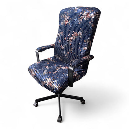 Elastický potah na kancelářskou židli – sametový, modrý