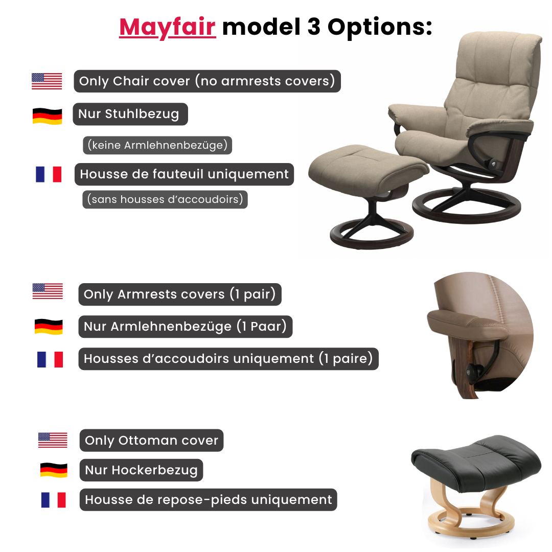 Custom Chair Cover – Stretch Spandex Slipcover for Desk, Office, Swivel or Stressless Armchairs, Recliner Protector