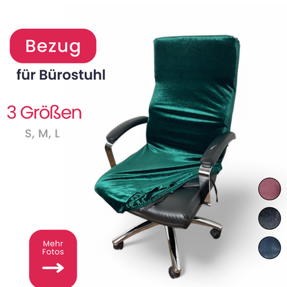 Elastischer Bürostuhlbezug – Samt, Smaragdgrün