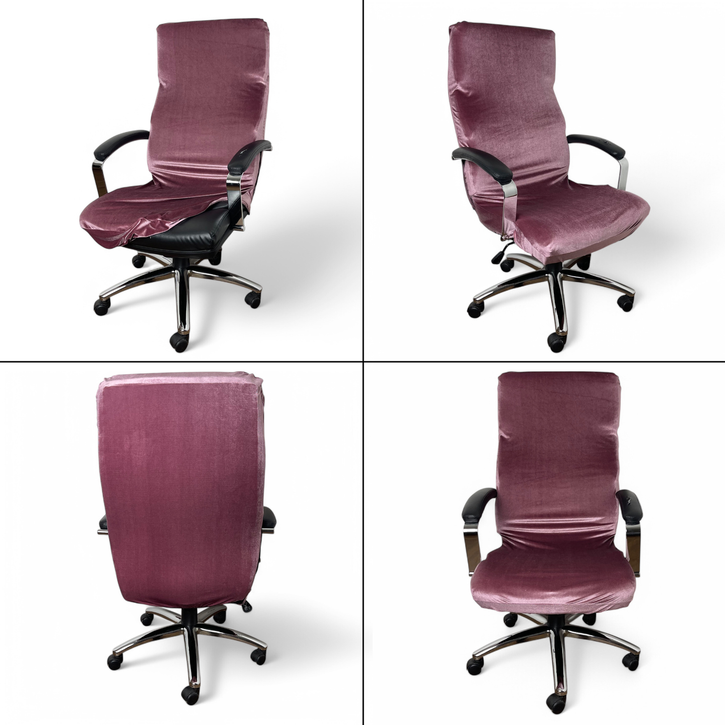 Elastischer Bürostuhlbezug – Samt, Smaragdgrün