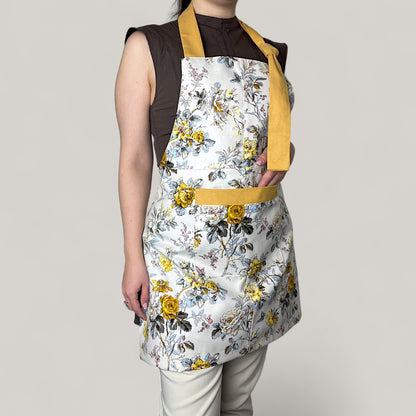 Kitchen set Yellow Rose Harmony - floral motif, water-repellent cotton, 4-piece gift set 